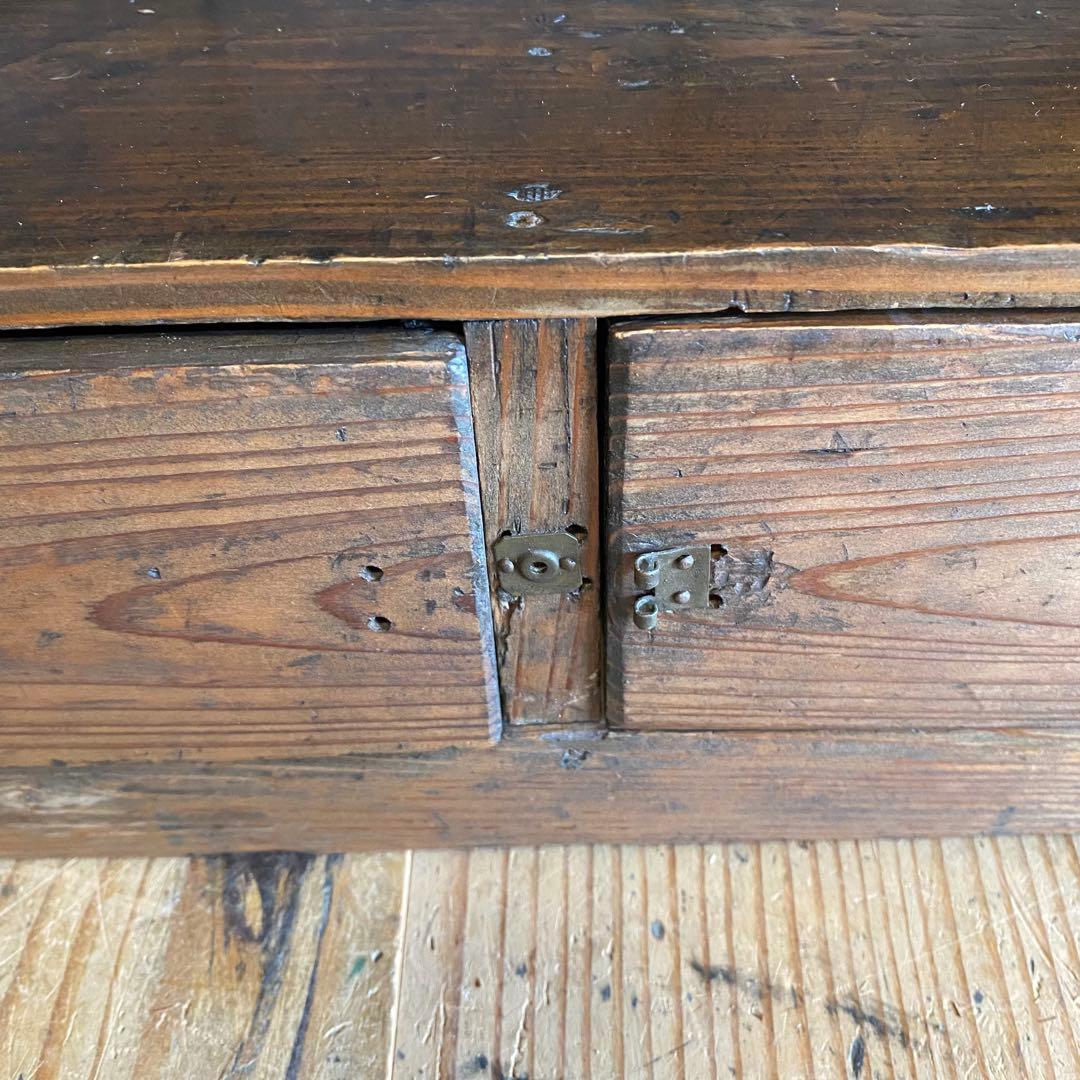 アンティーク オープンラック 飾り棚 無垢材 古道具 引き出し2杯 y117