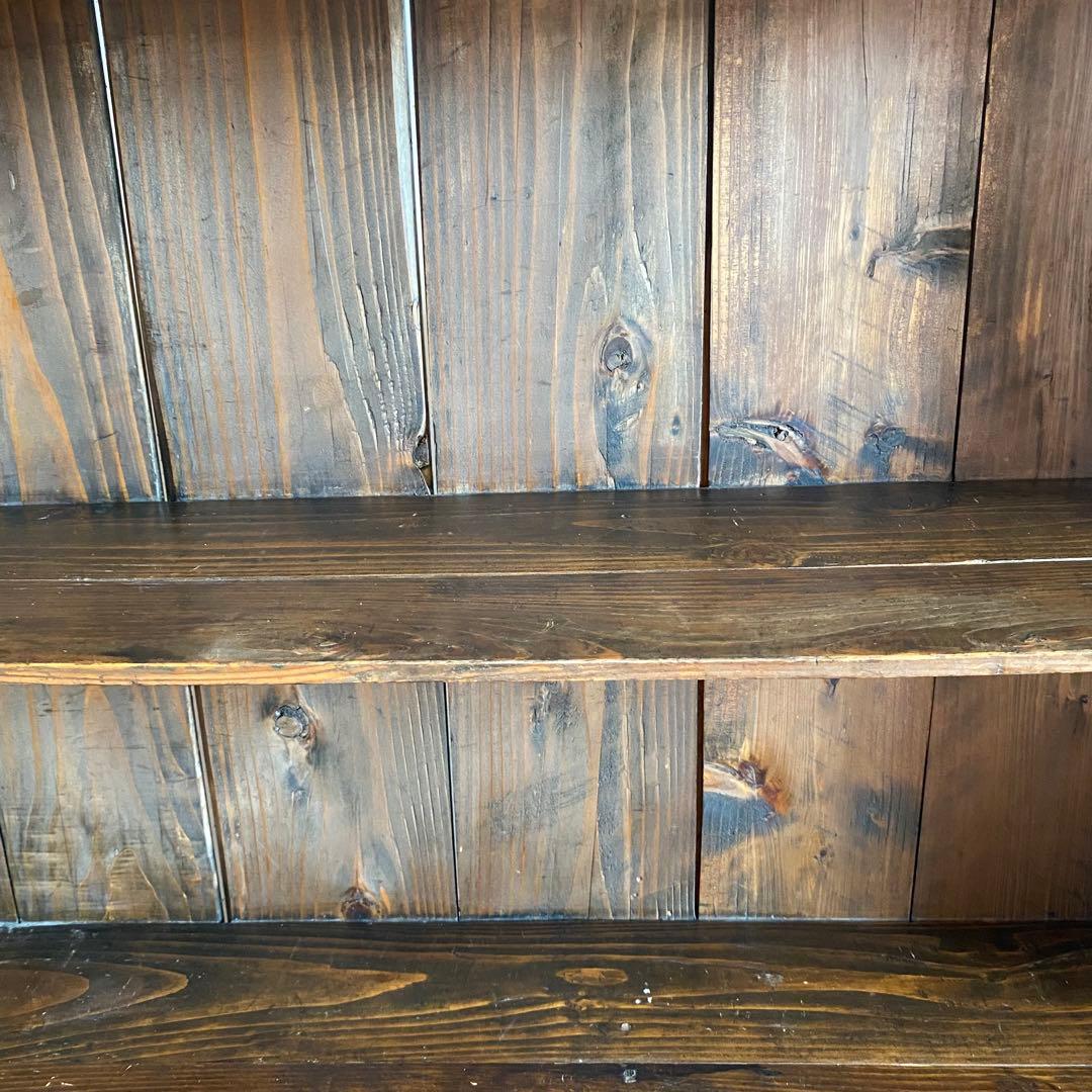 アンティーク オープンラック 飾り棚 無垢材 古道具 引き出し2杯 y117