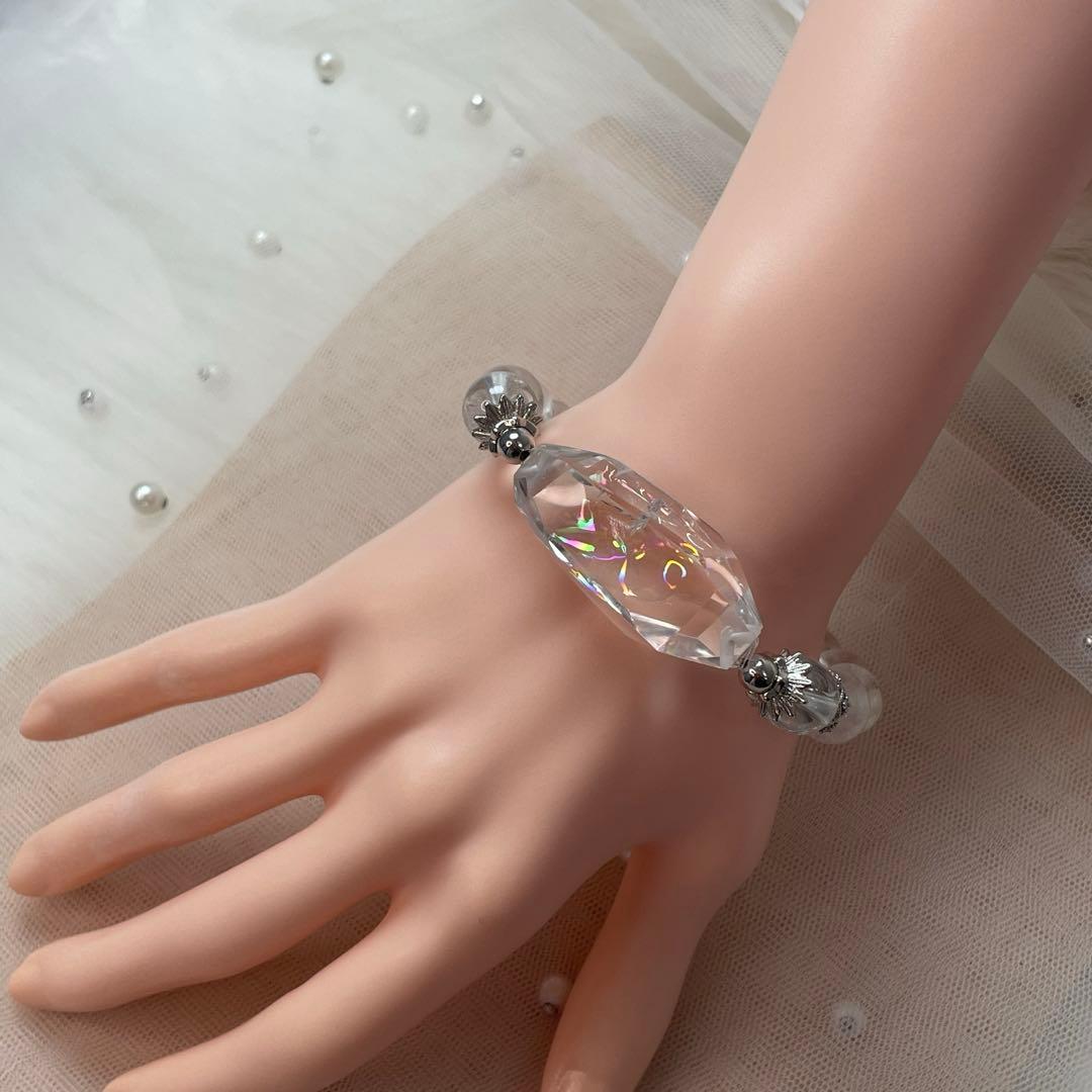 天然石 水晶ラフカット 水晶 ブレスレット