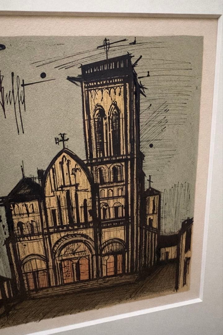 【ベルナール・ビュッフェ】リトグラフ 1968年額装・版上サイン入り