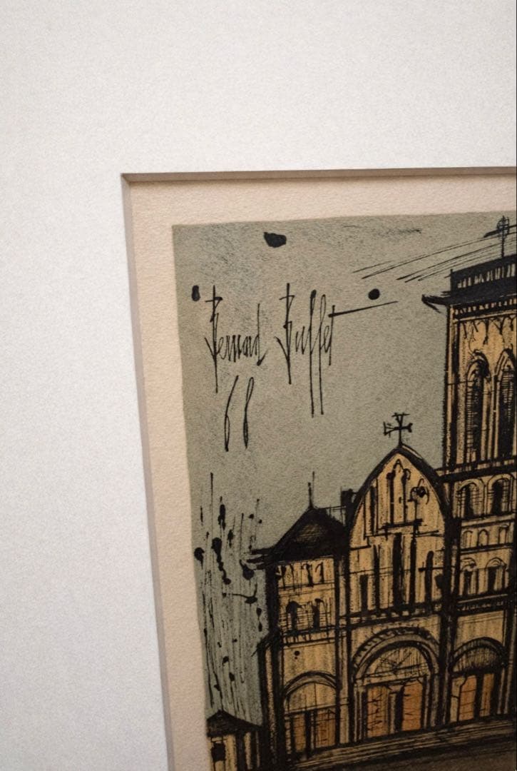 【ベルナール・ビュッフェ】リトグラフ 1968年額装・版上サイン入り