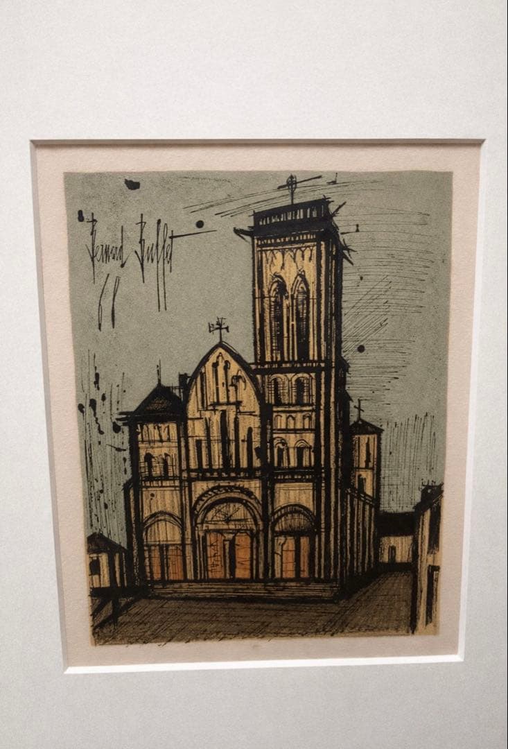 【ベルナール・ビュッフェ】リトグラフ 1968年額装・版上サイン入り