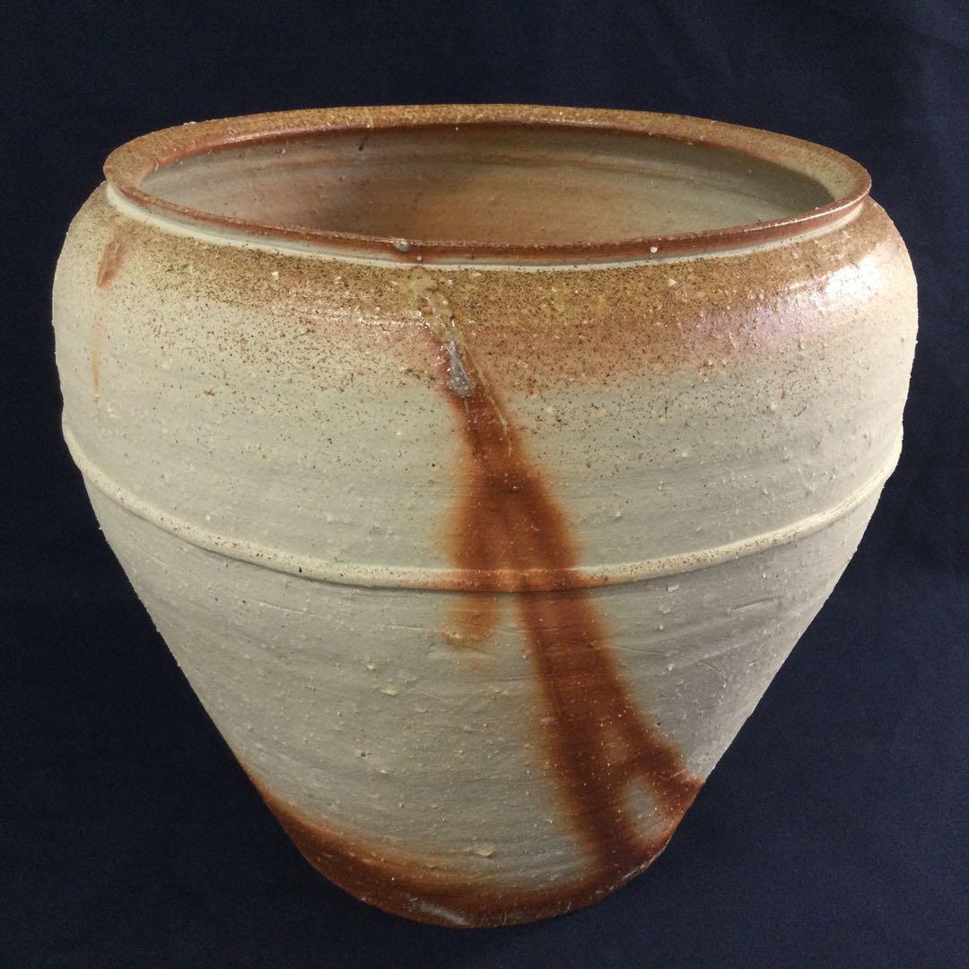 備前焼 水屋甕 大壷 渡辺聡作 花器 供箱付 AB5