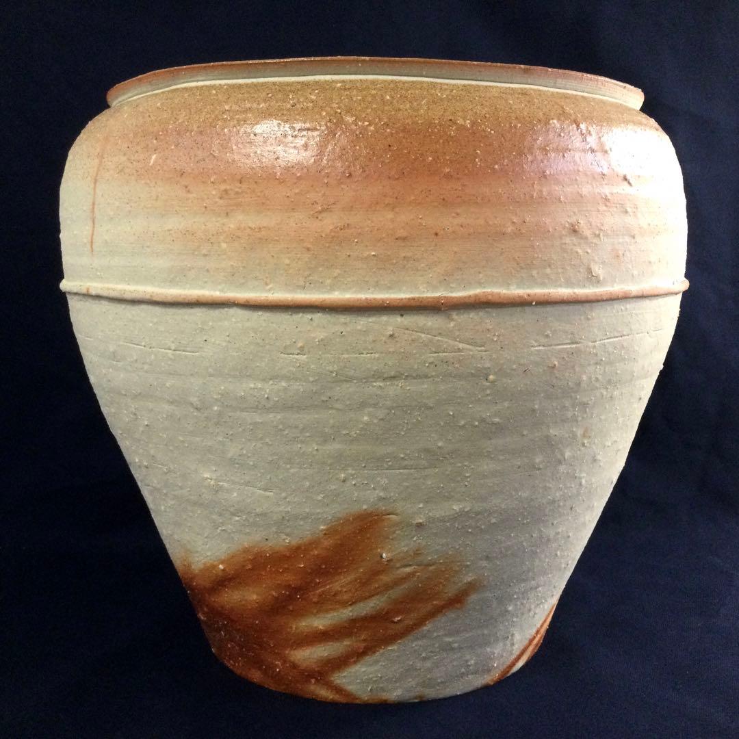 備前焼 水屋甕 大壷 渡辺聡作 花器 供箱付 AB5