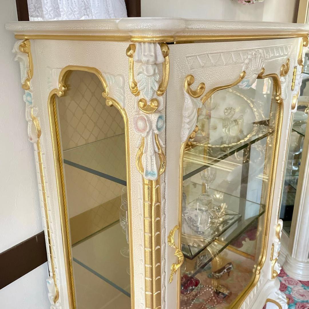 n3132r115 イタリア製 1ドアガラスキャビネット 繊細で美しい飾り棚