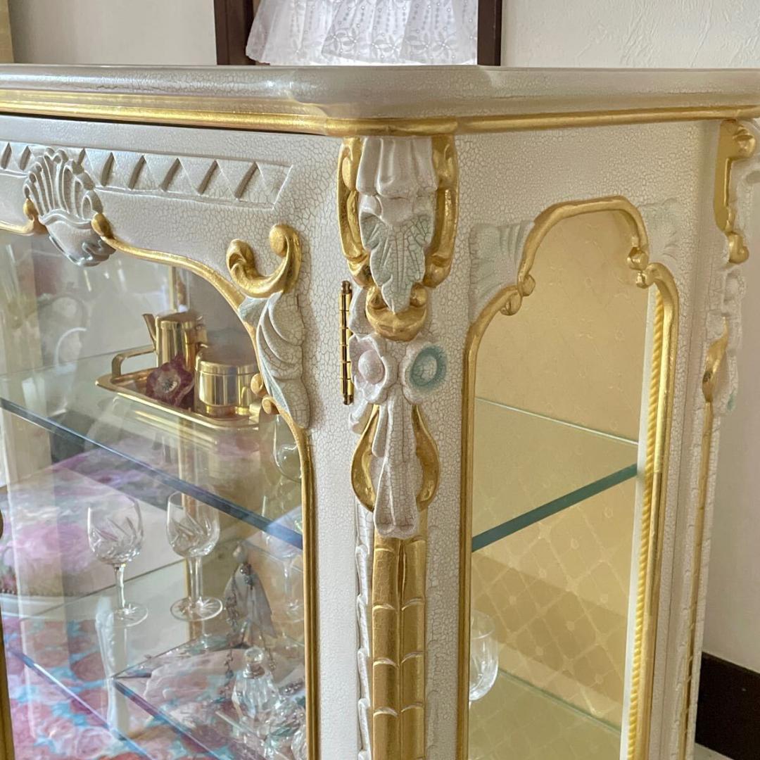 n3132r115 イタリア製 1ドアガラスキャビネット 繊細で美しい飾り棚