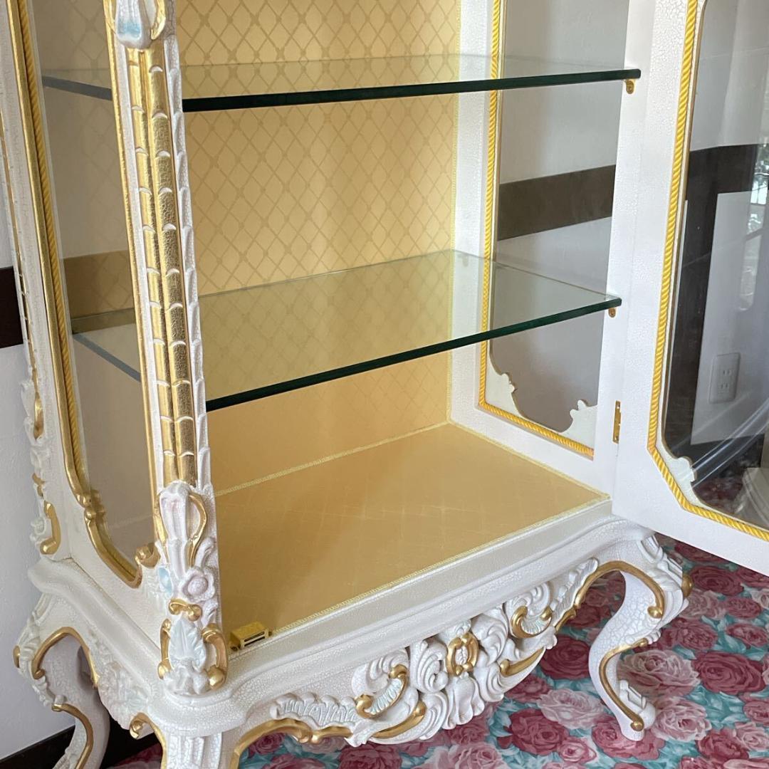 n3132r115 イタリア製 1ドアガラスキャビネット 繊細で美しい飾り棚