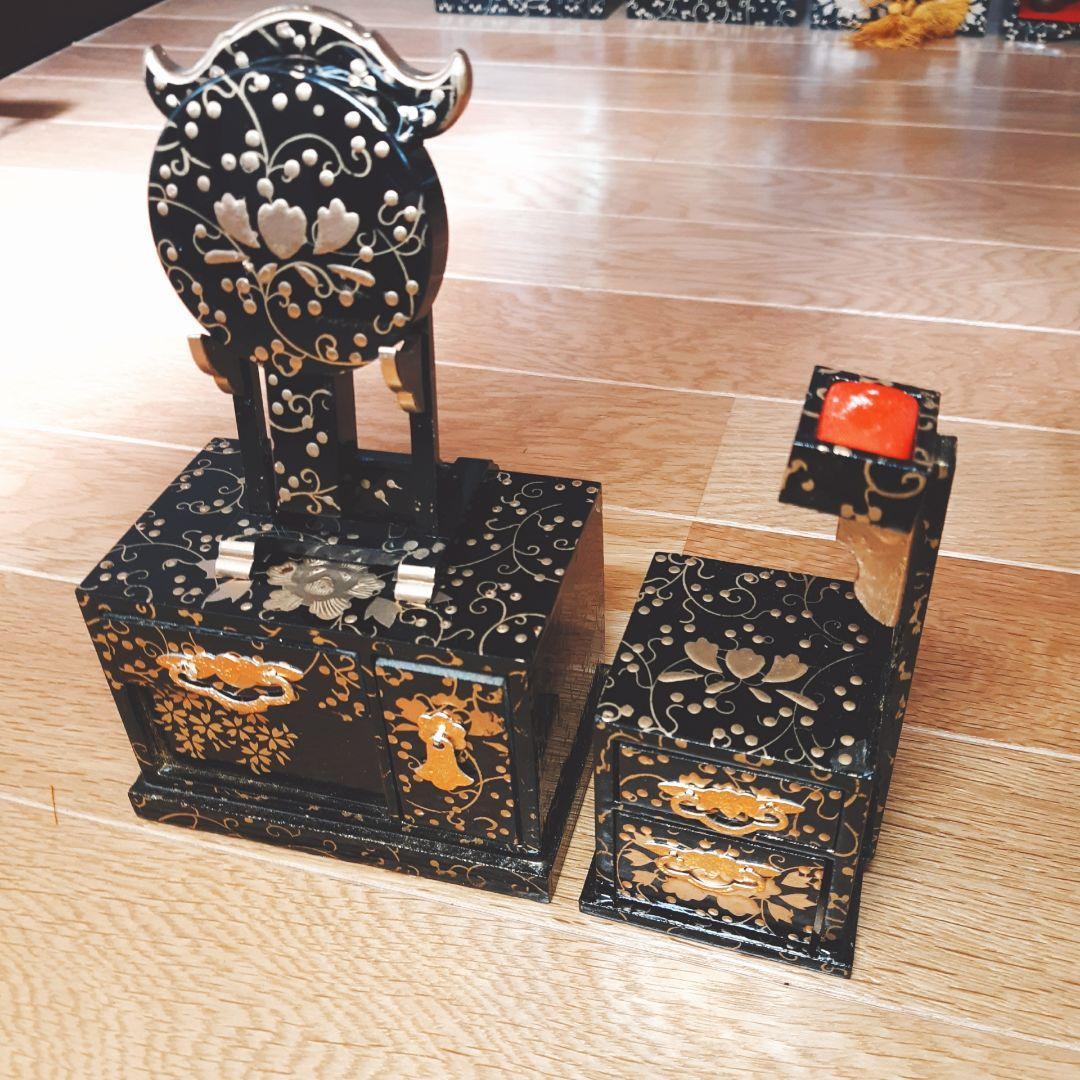 未使用品　高級御雛道具9点セット　35号 木製 雛飾り