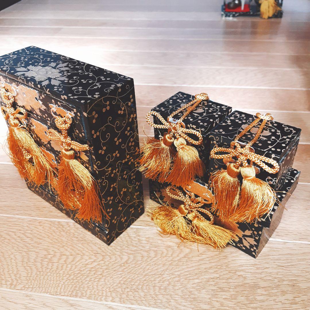 未使用品　高級御雛道具9点セット　35号 木製 雛飾り