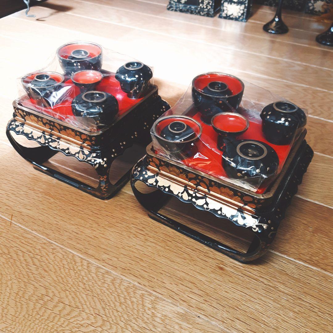 未使用品　高級御雛道具9点セット　35号 木製 雛飾り