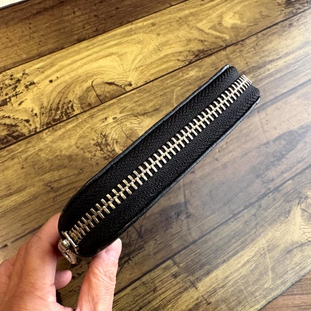 【展示処分品】牛本レザー　ラウンドファスナーウォレット　ブラック