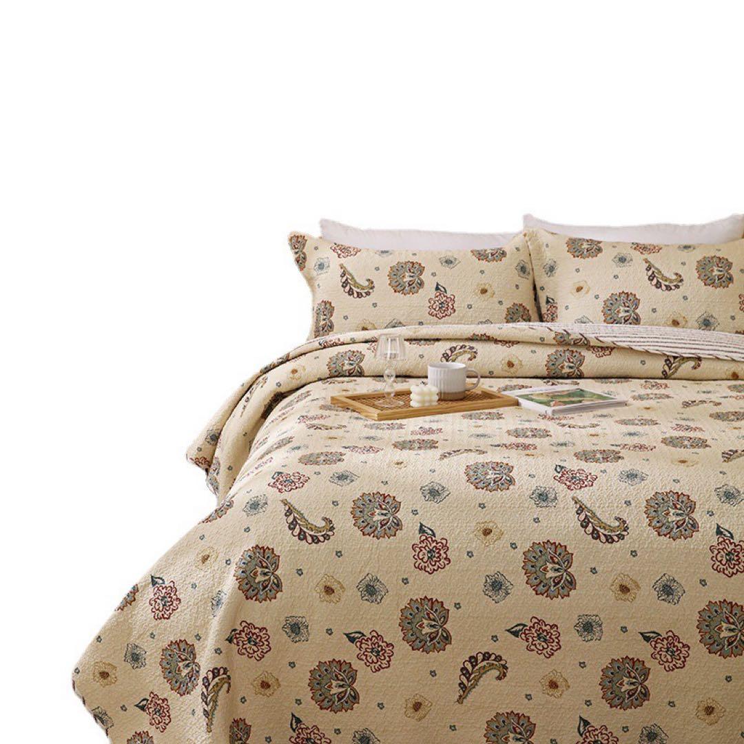 キルトベッドカバー3点セット綿マルチカバー キルティング 819