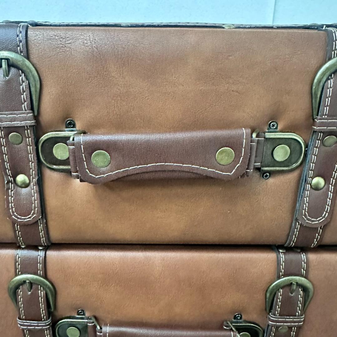 アンティーク調 トランク風 チェスト 5段 ブラウン レトロ 収納　完成品