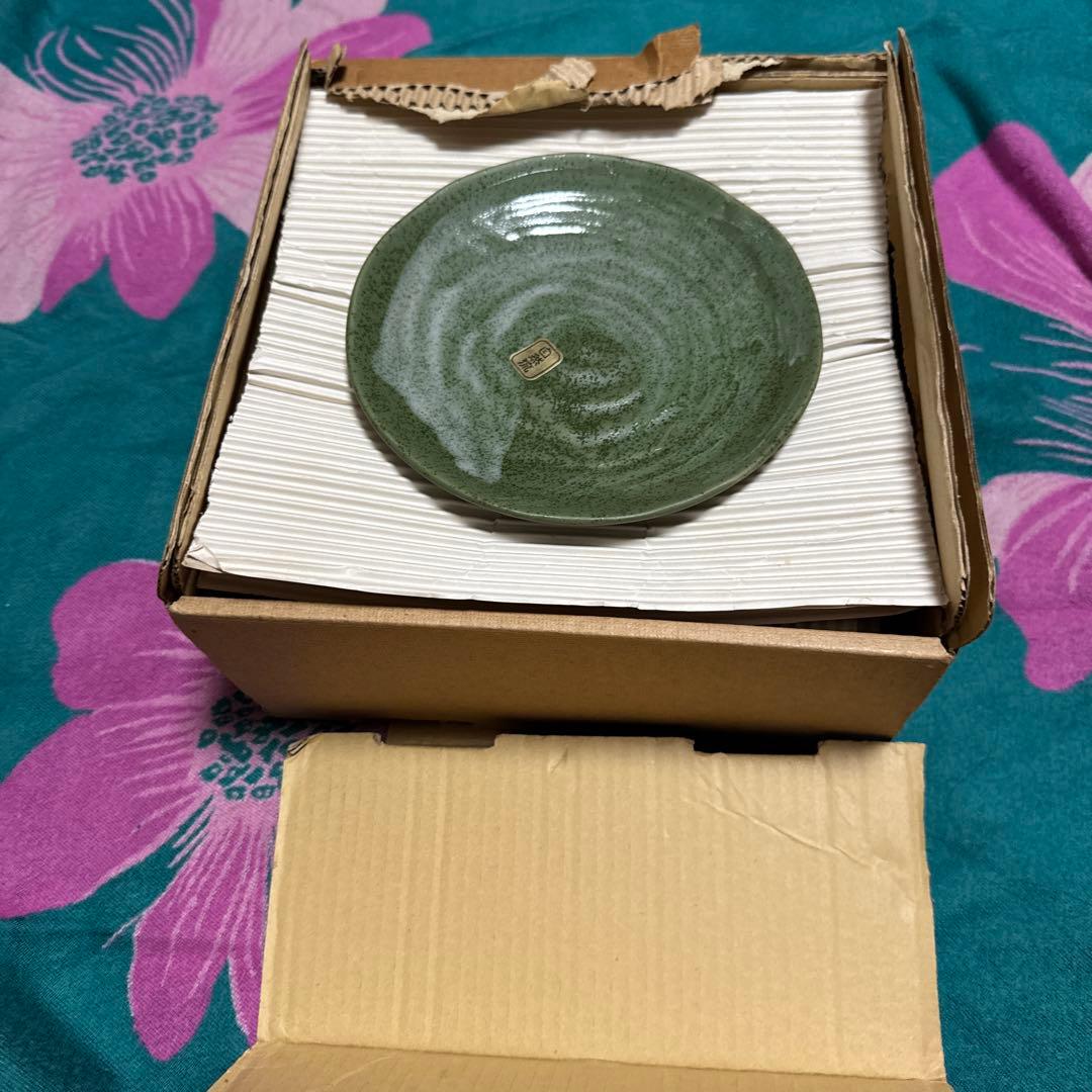 陶器皿 7枚セット 渦巻き模様