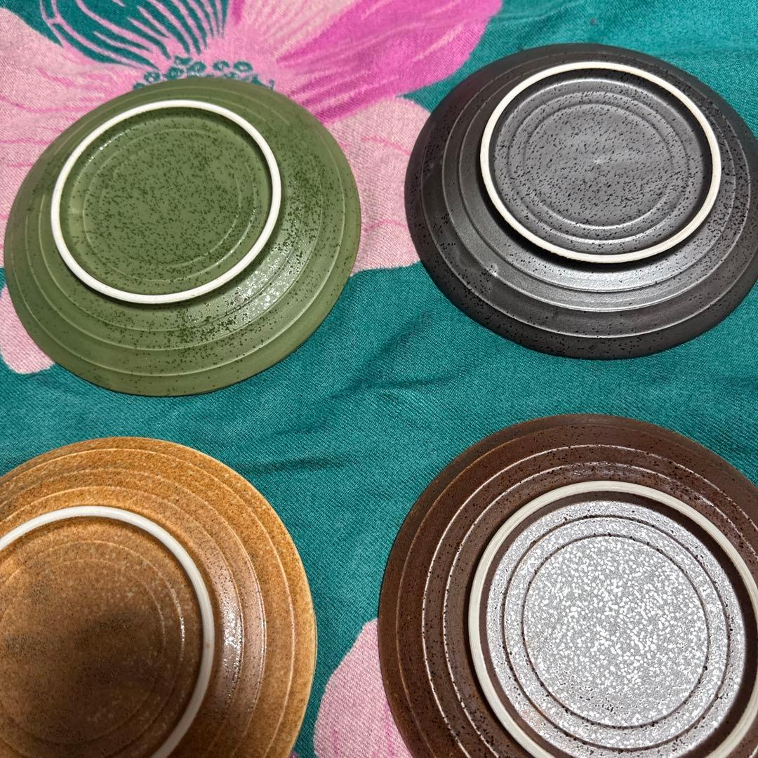 陶器皿 7枚セット 渦巻き模様