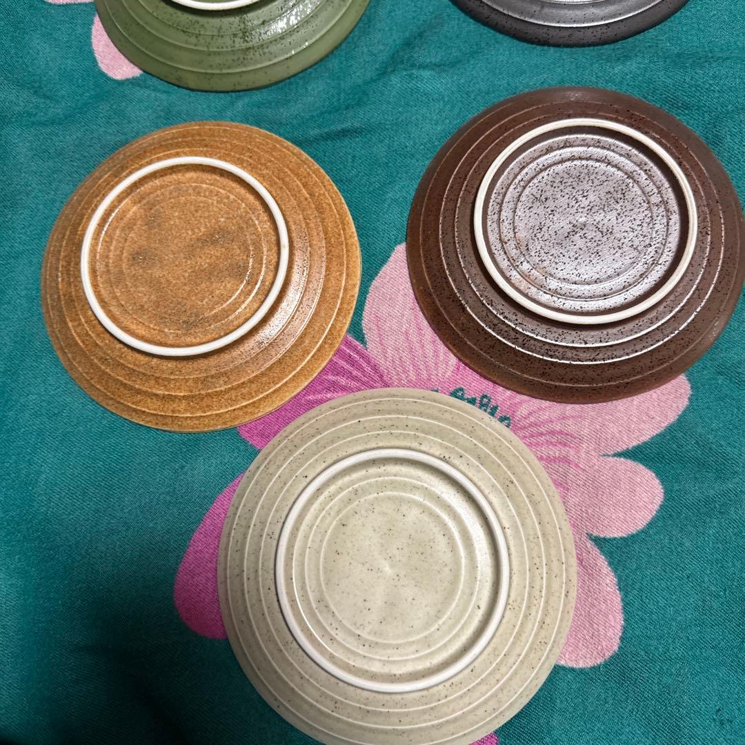 陶器皿 7枚セット 渦巻き模様