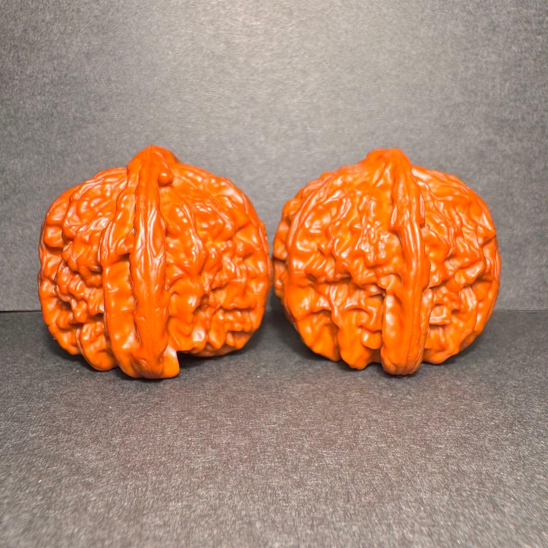 【秘蔵出品】遊びクルミ•白獅子42mm•2年経年変化玉化•ターコイズと金線象嵌