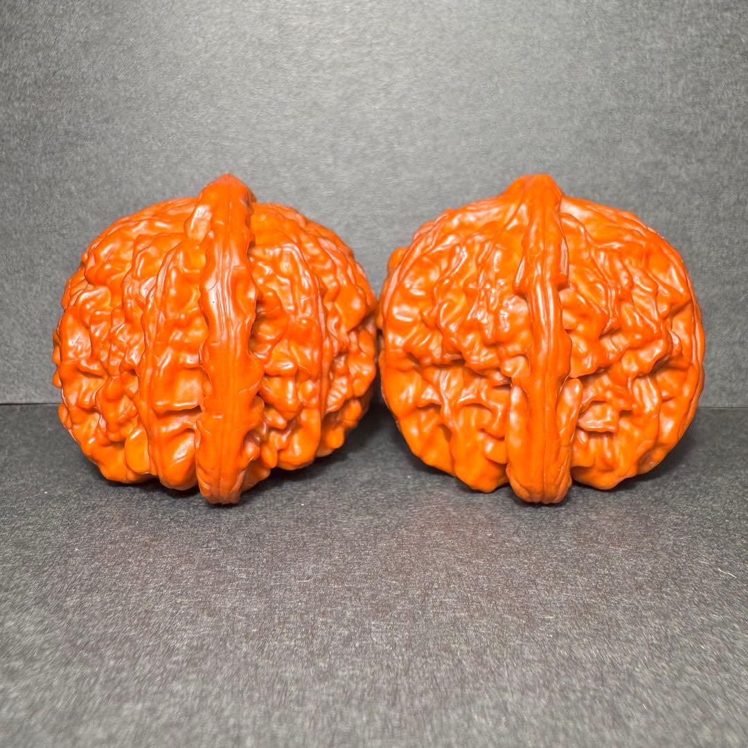 【秘蔵出品】遊びクルミ•白獅子42mm•2年経年変化玉化•ターコイズと金線象嵌