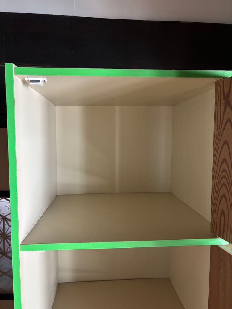 最終処分セール 昭和レトロポップ 5段木製ラック ヴィンテージ グリーンホワイト