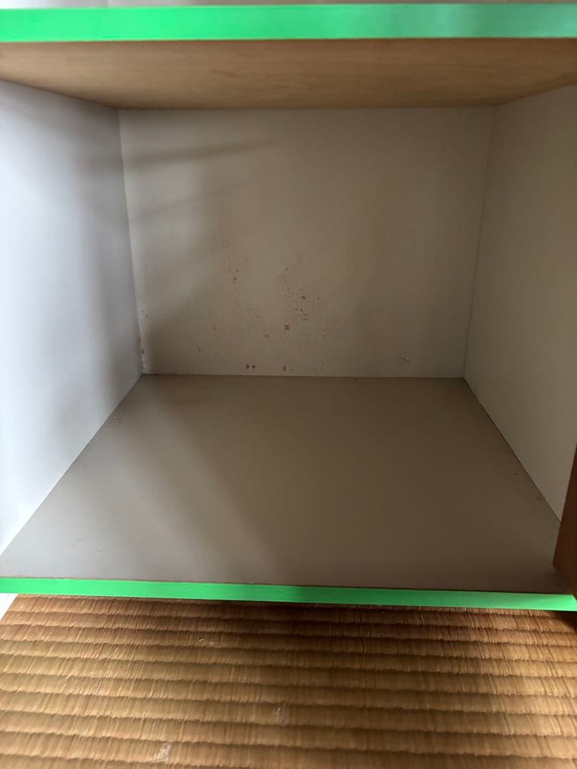 最終処分セール 昭和レトロポップ 5段木製ラック ヴィンテージ グリーンホワイト