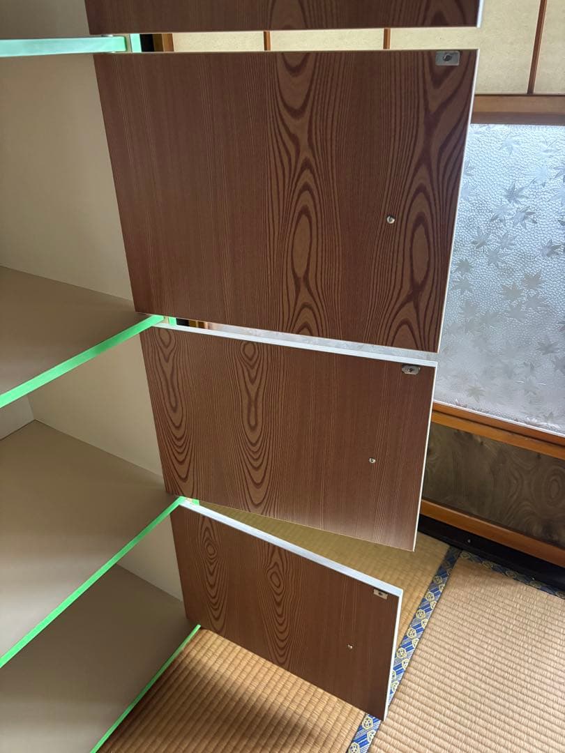 最終処分セール 昭和レトロポップ 5段木製ラック ヴィンテージ グリーンホワイト