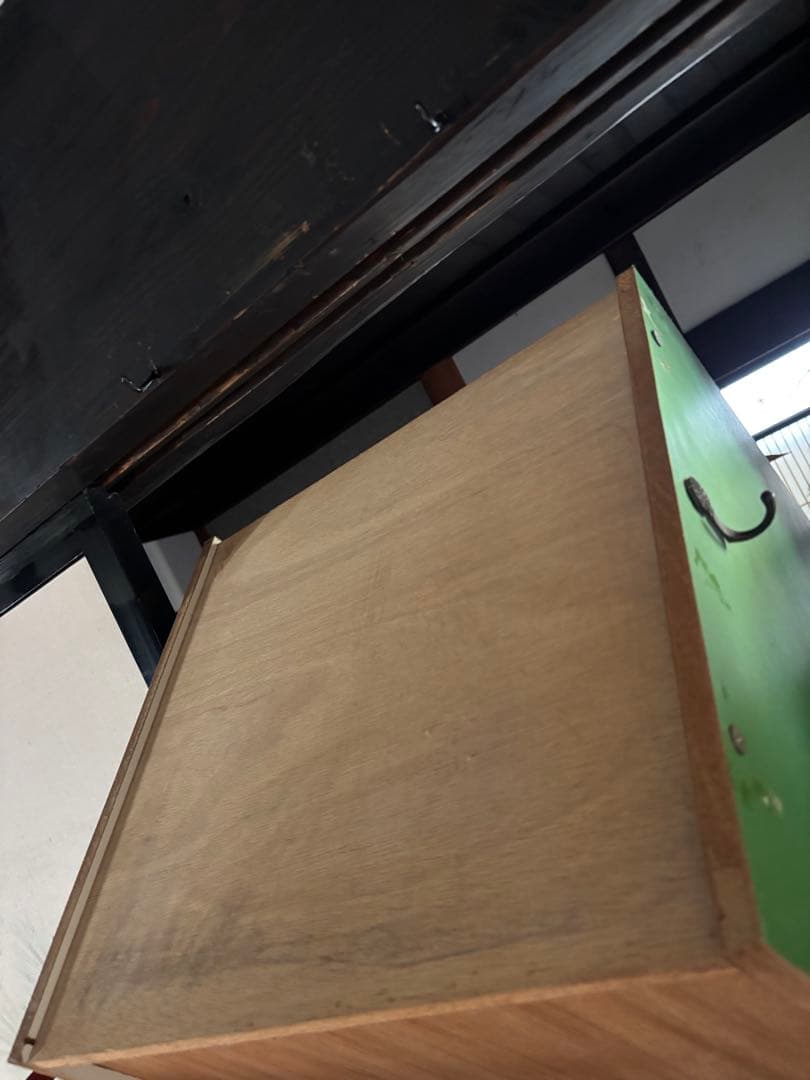 最終処分セール 昭和レトロポップ 5段木製ラック ヴィンテージ グリーンホワイト