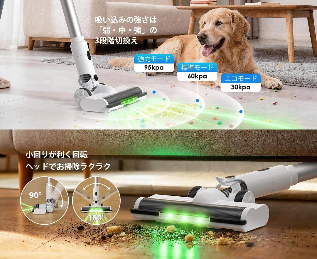 掃除機 コードレス 除菌機能搭載 超強力吸引 サイクロン 12層HEPA濾過