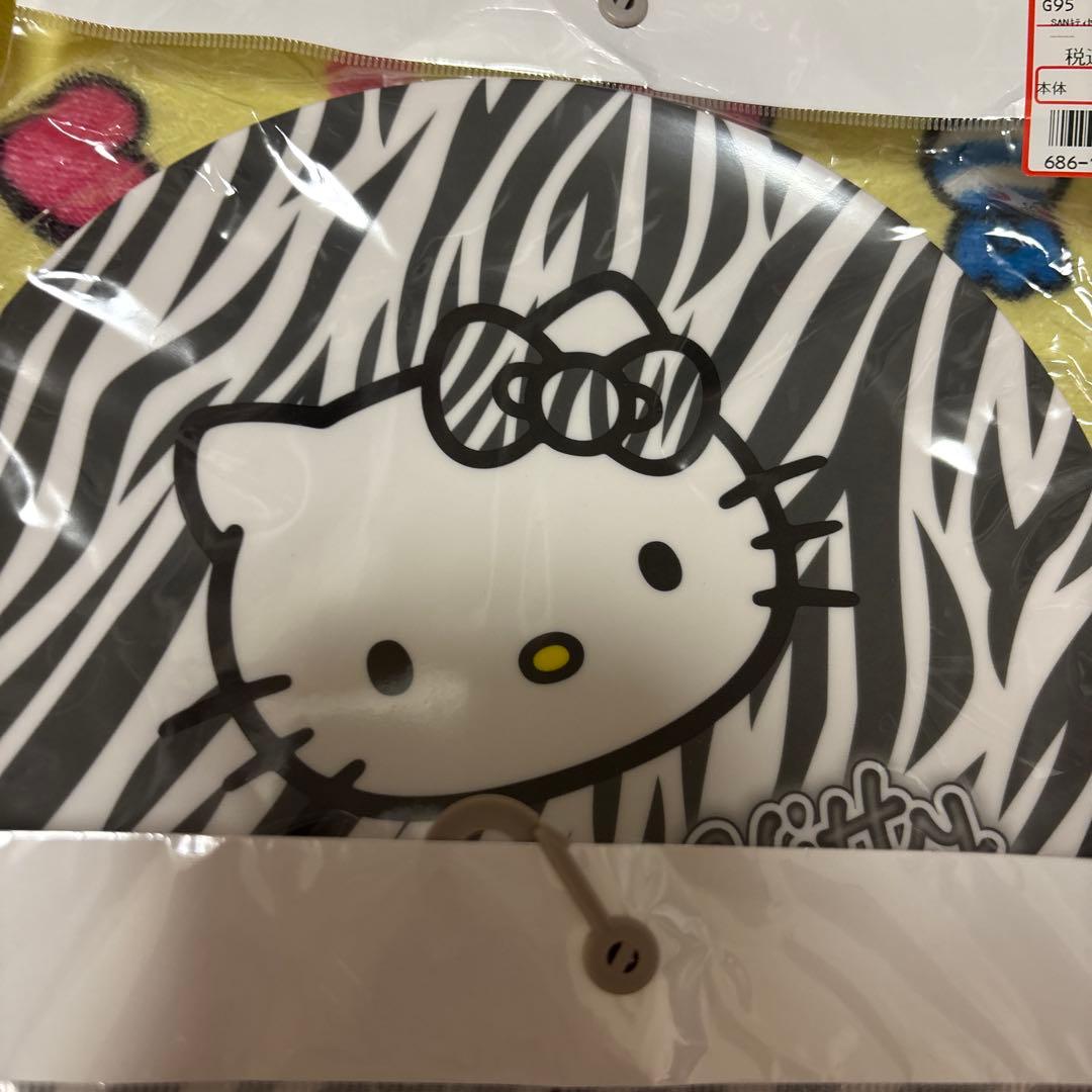 ハローキティお皿　メラミンプレート　キティちゃん　ゼブラ　ヒョウ柄