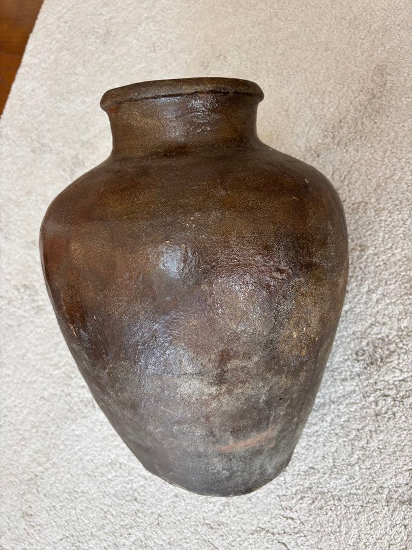 古常滑焼　無釉焼き締め壺　 古美術骨董品　アンティーク花器 時代物