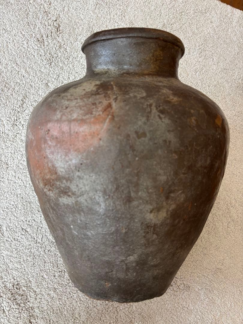 古常滑焼　無釉焼き締め壺　 古美術骨董品　アンティーク花器 時代物