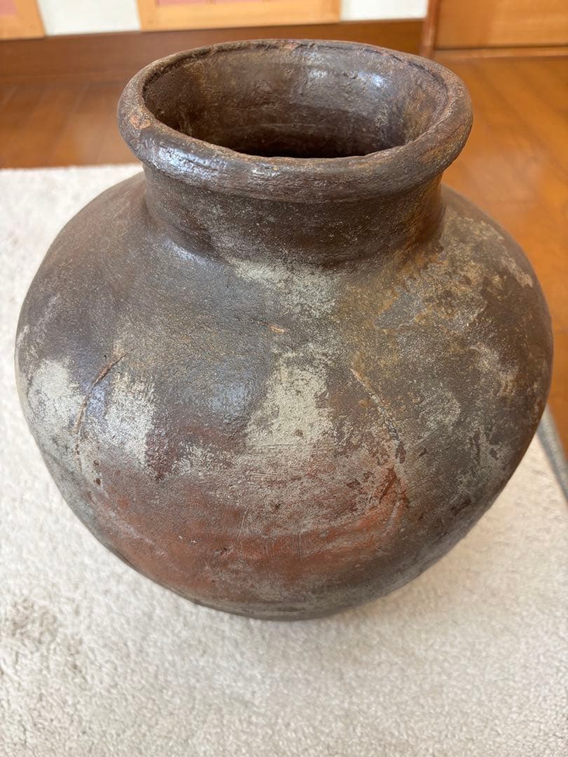 古常滑焼　無釉焼き締め壺　 古美術骨董品　アンティーク花器 時代物