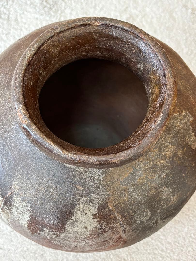 古常滑焼　無釉焼き締め壺　 古美術骨董品　アンティーク花器 時代物