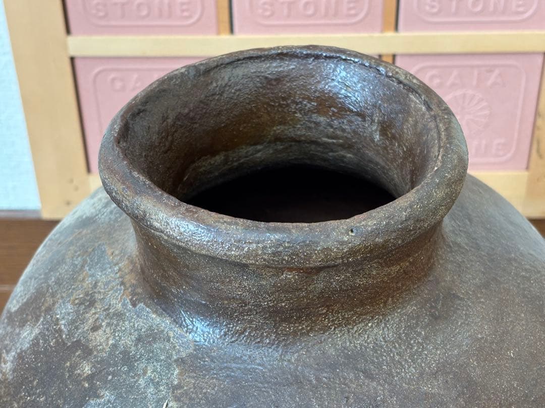 古常滑焼　無釉焼き締め壺　 古美術骨董品　アンティーク花器 時代物