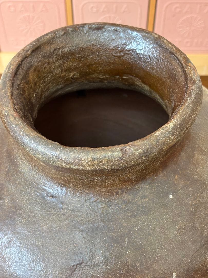 古常滑焼　無釉焼き締め壺　 古美術骨董品　アンティーク花器 時代物