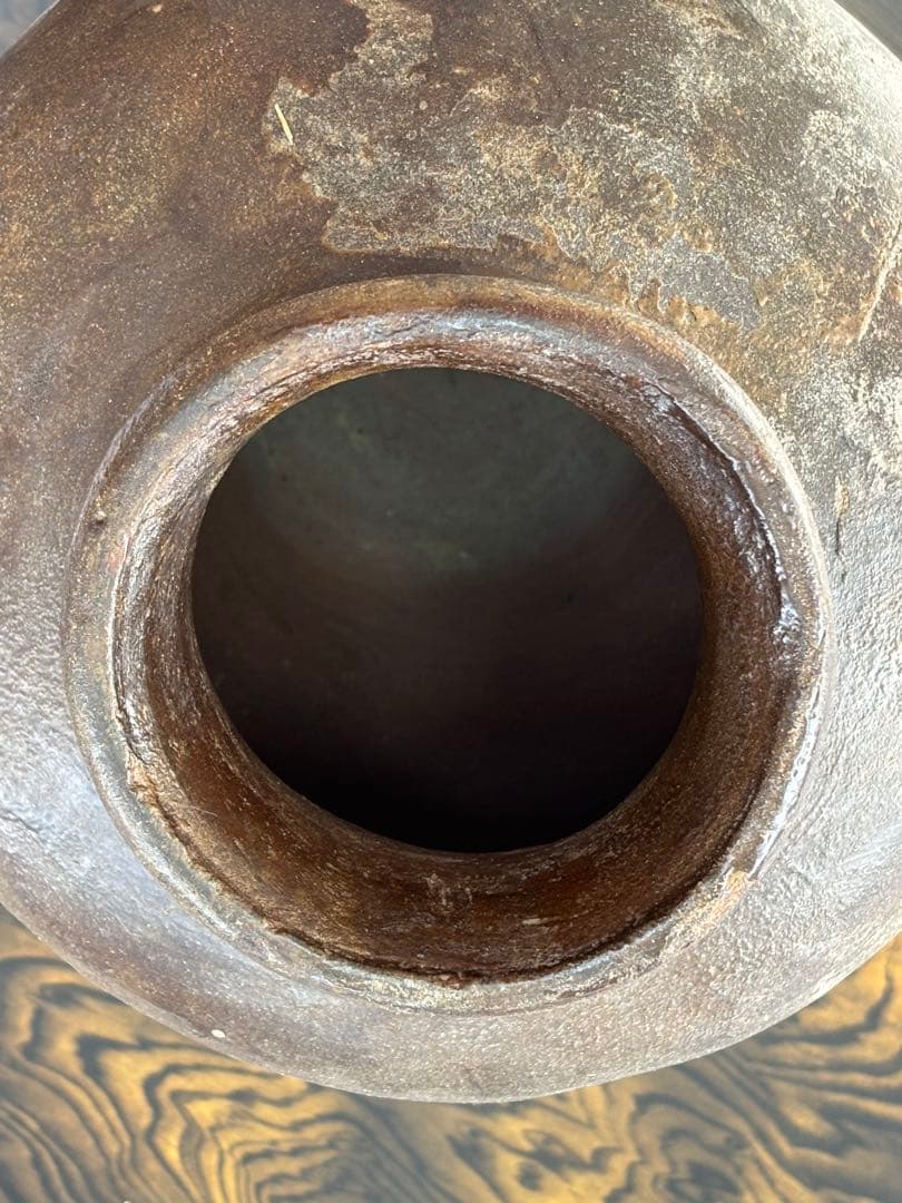 古常滑焼　無釉焼き締め壺　 古美術骨董品　アンティーク花器 時代物