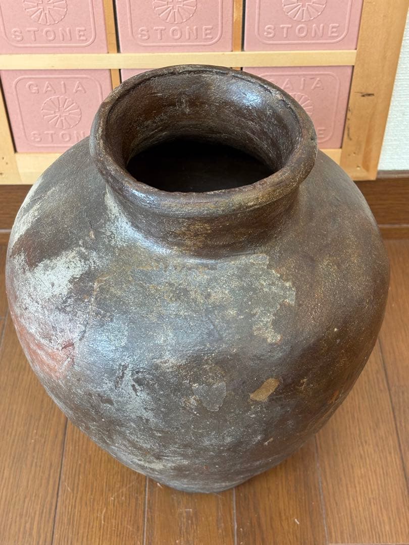 古常滑焼　無釉焼き締め壺　 古美術骨董品　アンティーク花器 時代物