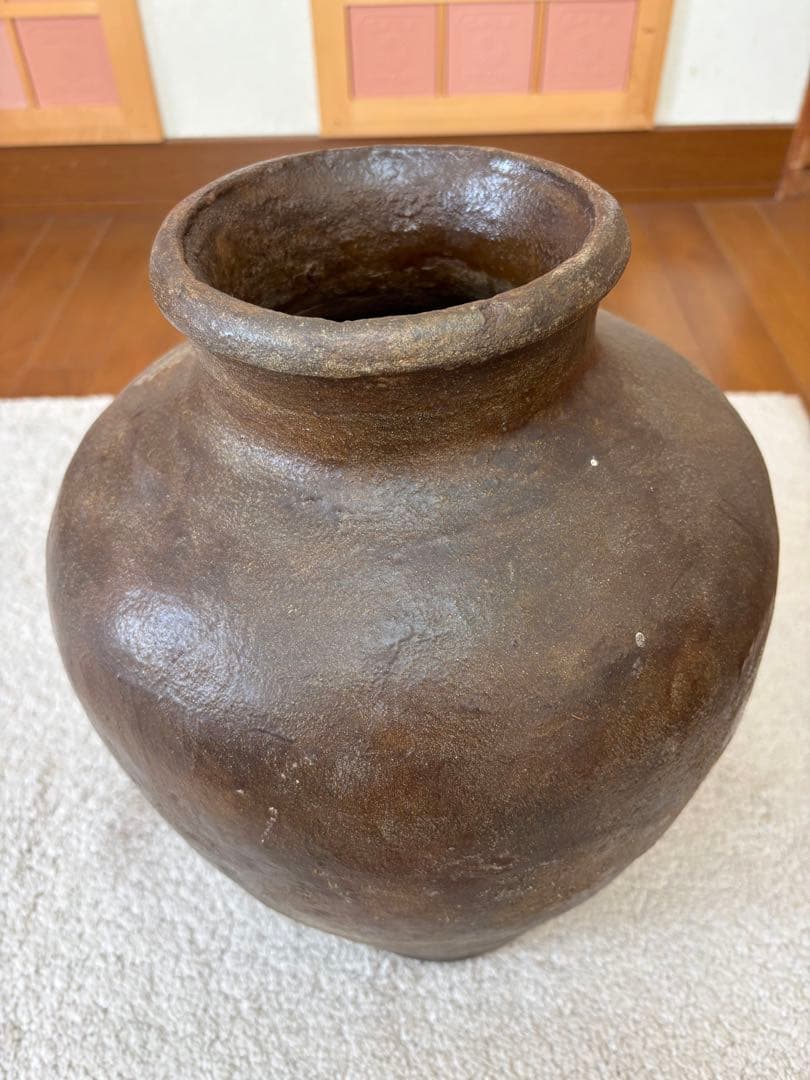 古常滑焼　無釉焼き締め壺　 古美術骨董品　アンティーク花器 時代物