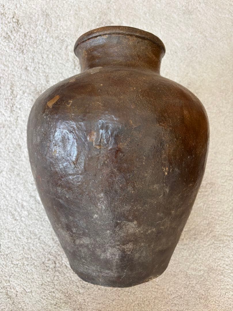 古常滑焼　無釉焼き締め壺　 古美術骨董品　アンティーク花器 時代物