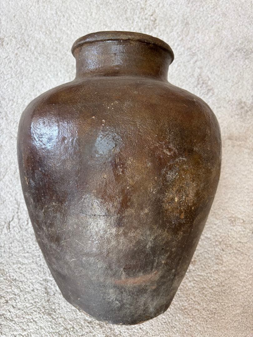 古常滑焼　無釉焼き締め壺　 古美術骨董品　アンティーク花器 時代物