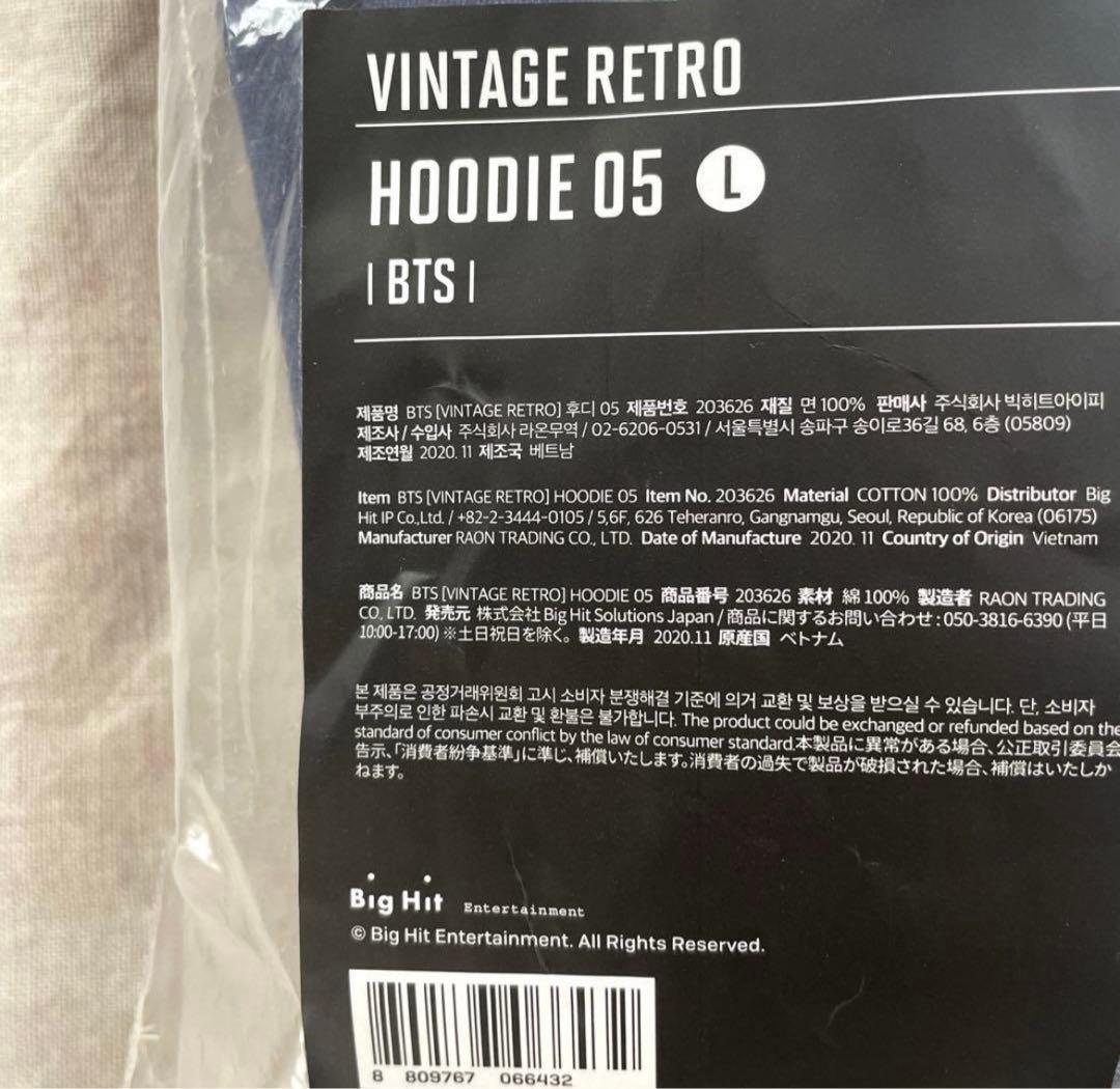 公式　BTS JIMIN ジミン　ヴィンテージレトロ フーディー　パーカー　 L