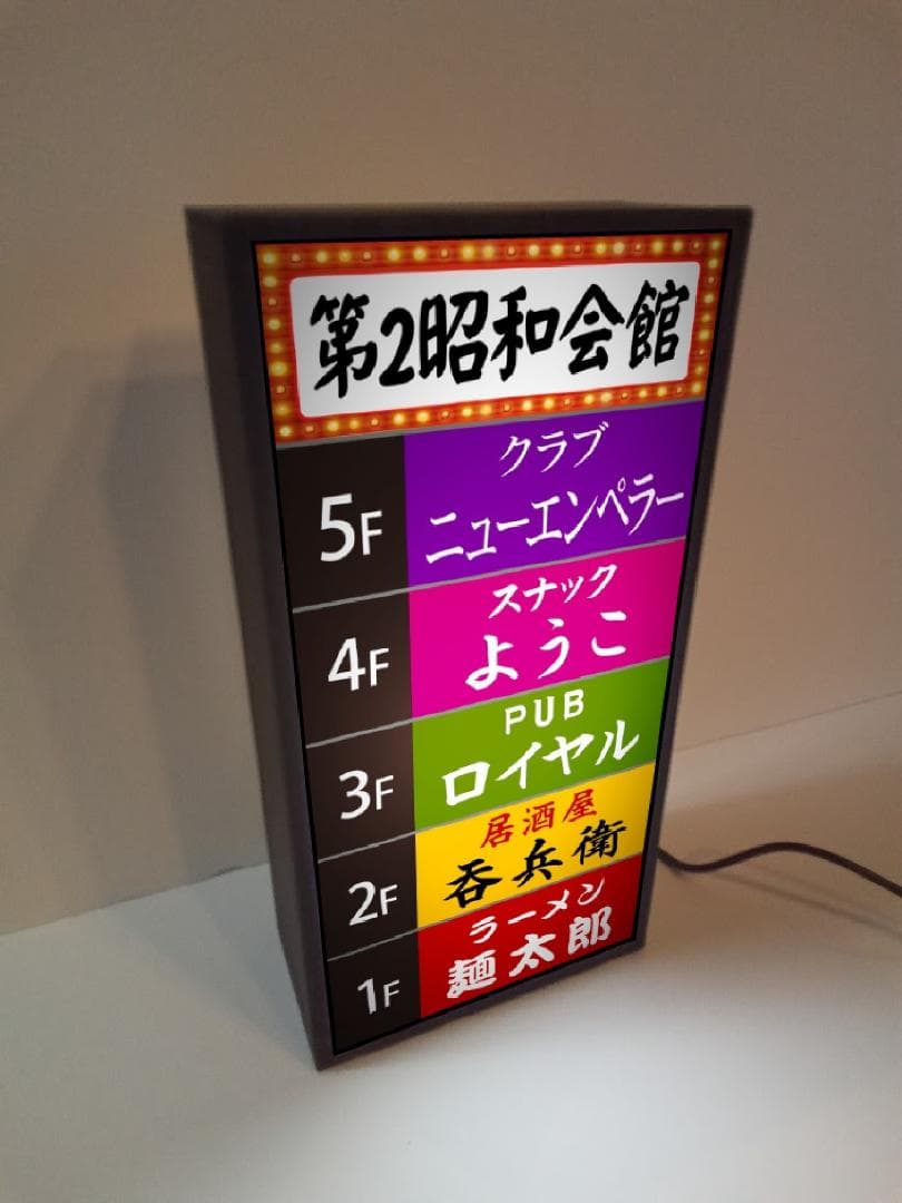 雑居ビル 昭和レトロ ネオン街 ミニチュア 看板 置物 雑貨 LEDライトBOX