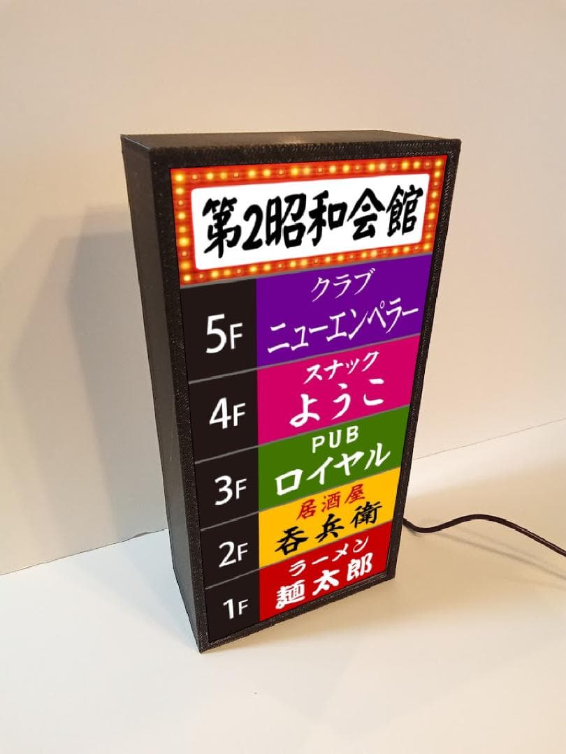 雑居ビル 昭和レトロ ネオン街 ミニチュア 看板 置物 雑貨 LEDライトBOX