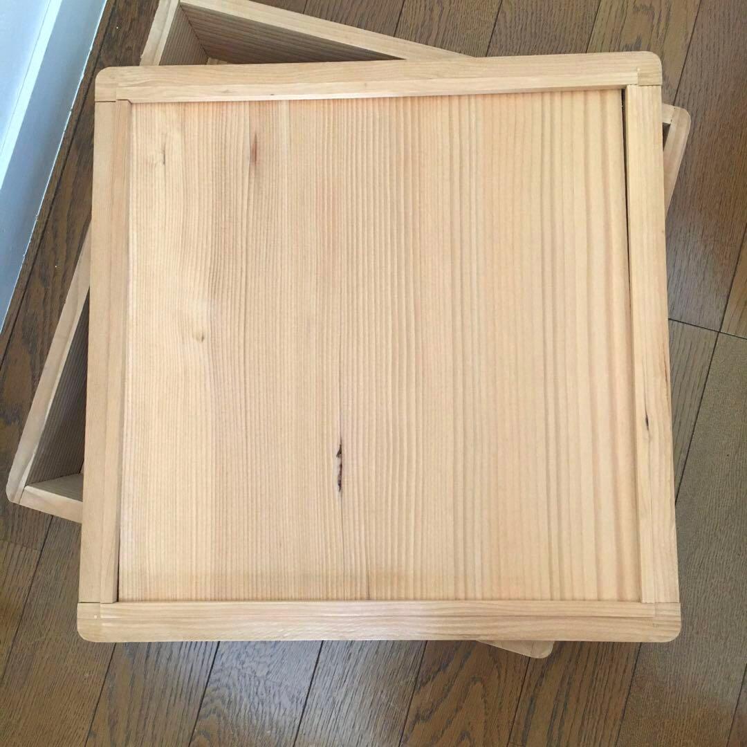 蓋付き◯大きな木箱　約37cm角◯木製古道具　収納　寿司箱　和菓子　折箱　香箱
