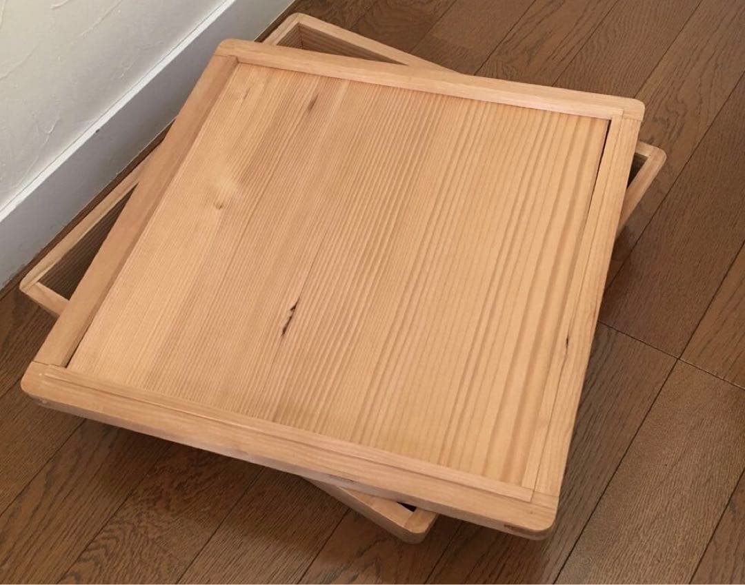 蓋付き◯大きな木箱　約37cm角◯木製古道具　収納　寿司箱　和菓子　折箱　香箱