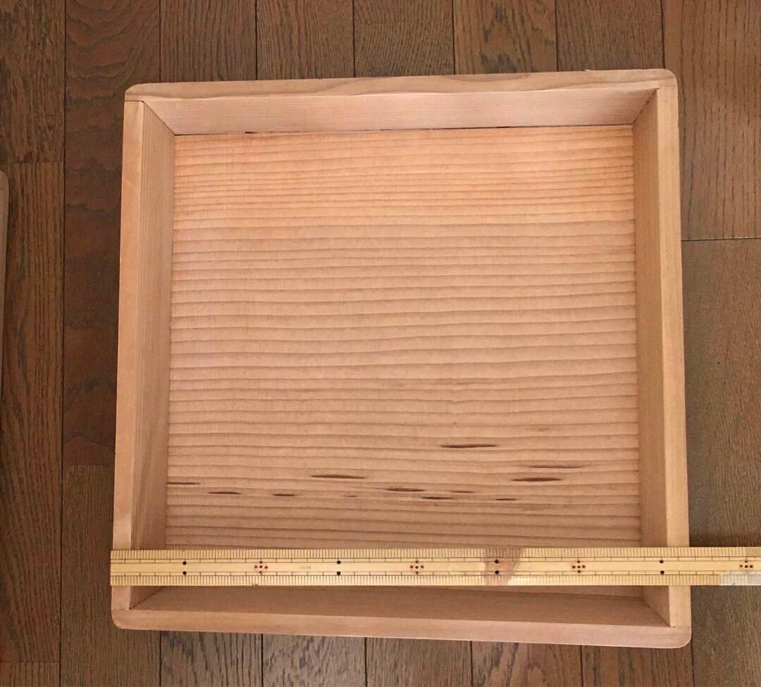 蓋付き◯大きな木箱　約37cm角◯木製古道具　収納　寿司箱　和菓子　折箱　香箱
