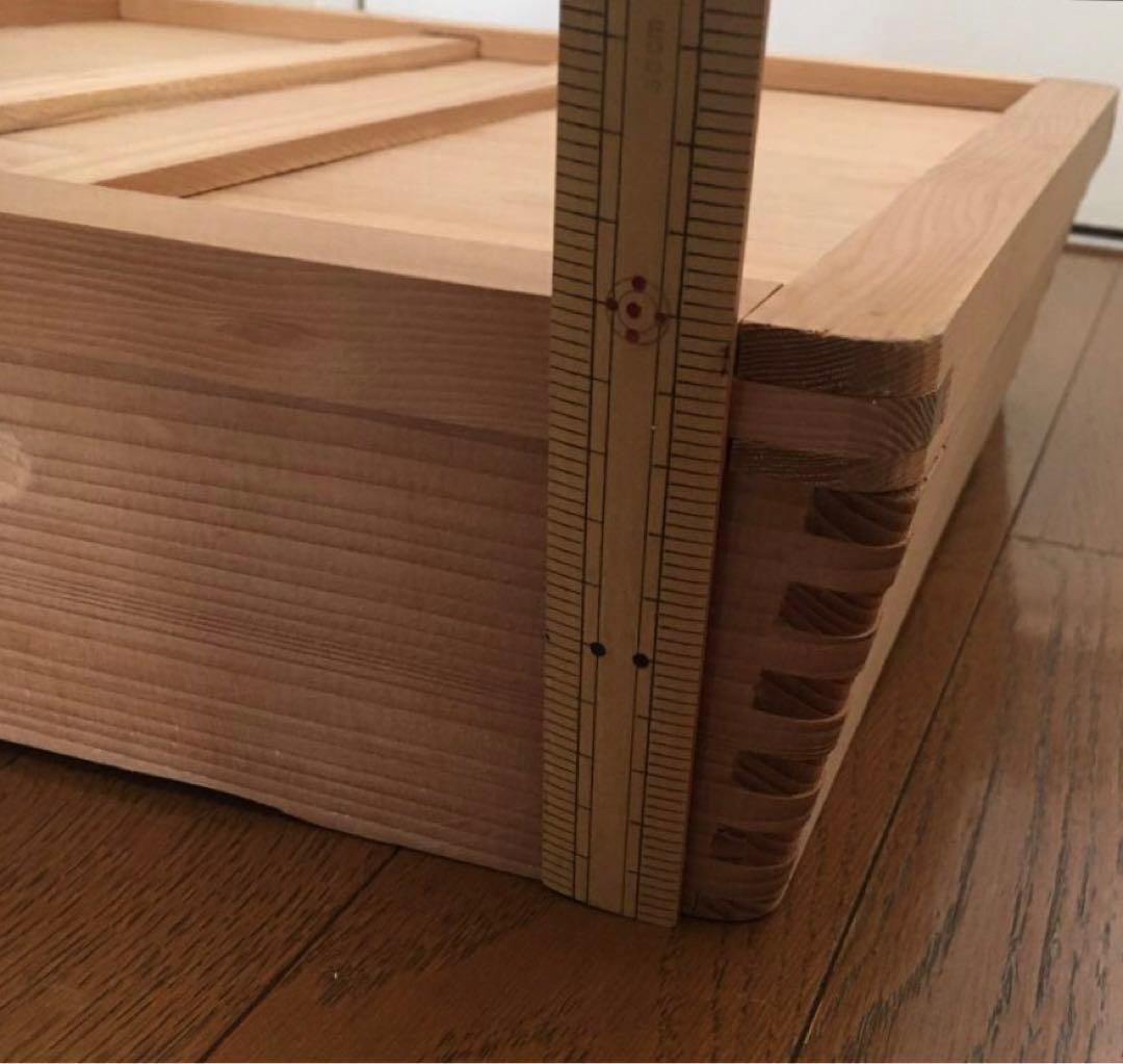 蓋付き◯大きな木箱　約37cm角◯木製古道具　収納　寿司箱　和菓子　折箱　香箱
