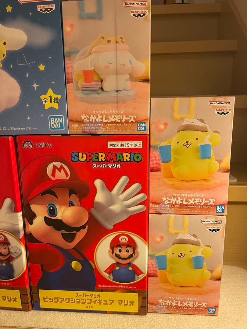マリオ シナモンロール　ポムポムプリン　フィギュア6体セット