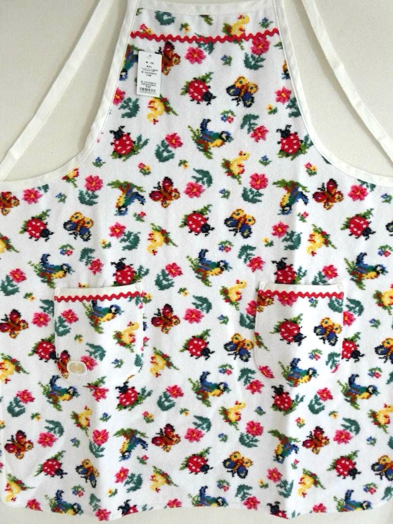 【フェイラー】　ハイジ エプロン ホワイト　未使用　シュニール織