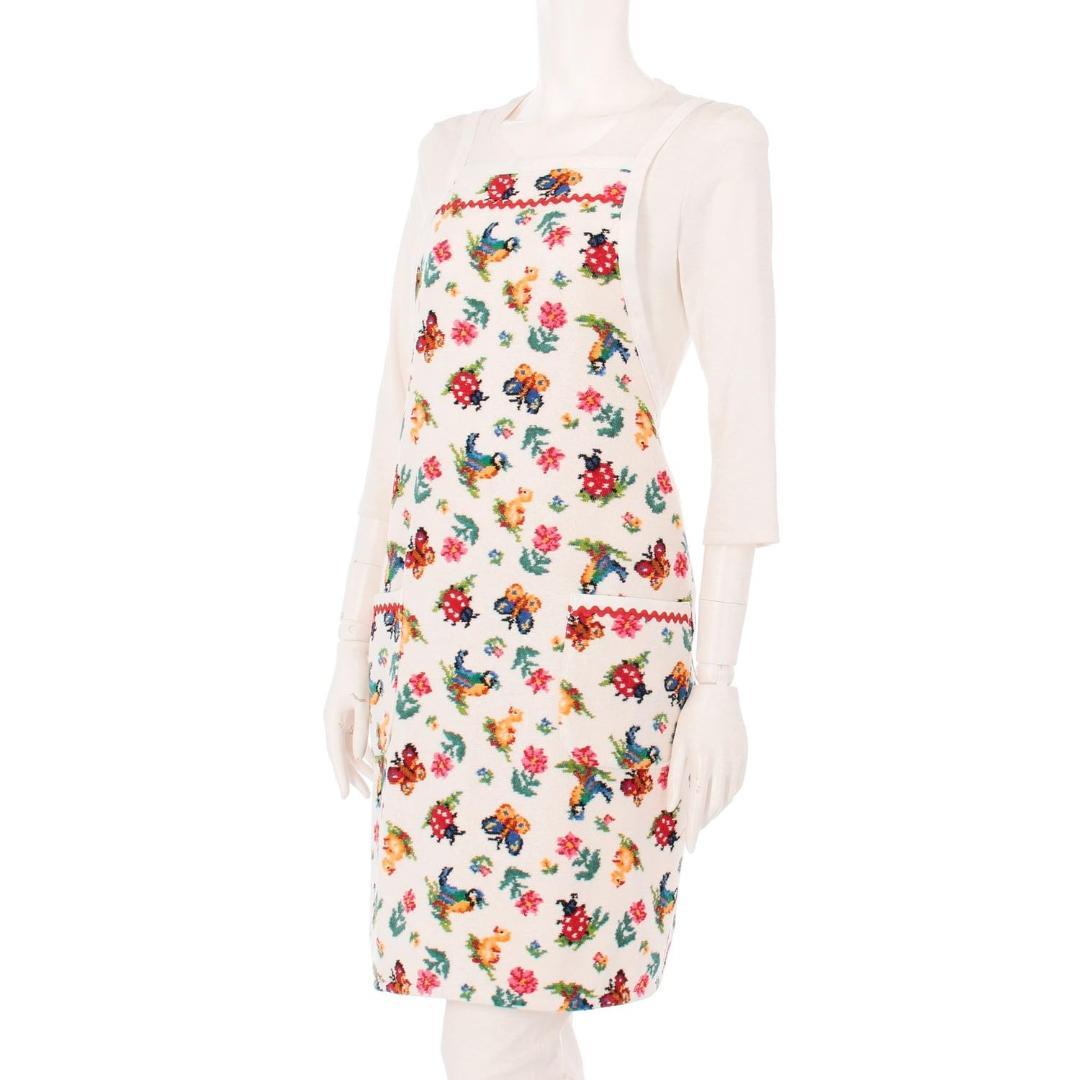 【フェイラー】　ハイジ エプロン ホワイト　未使用　シュニール織