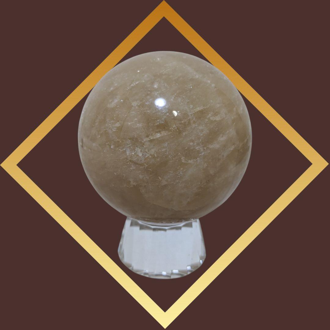 ✨️開運✨️ 黄金大宝珠 ✨️特大【15cm 】カルサイト 球体 木箱付 風水